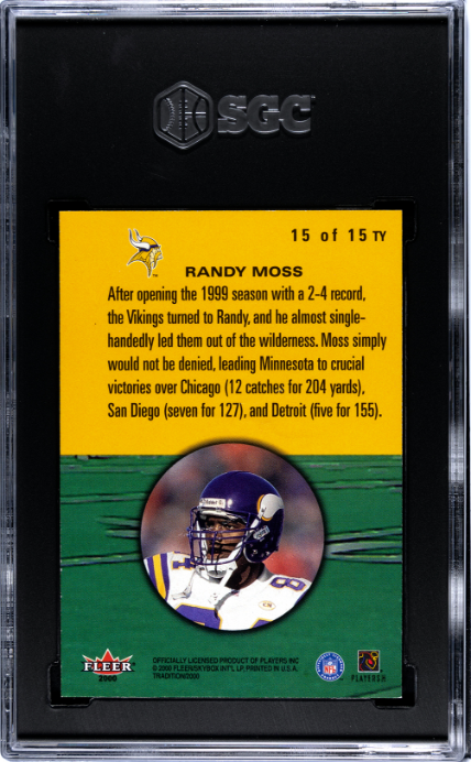 2000 Fleer Tradition #15TY Randy Moss The Whole Ten Yards SGC 9