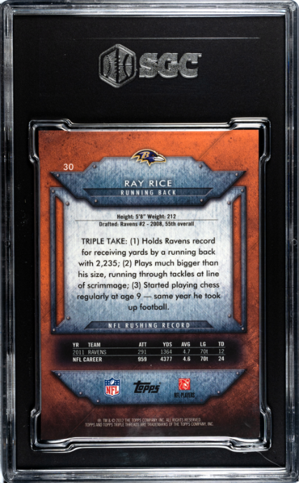 2012 Topps Triple Threads #30 Ray Rice SGC 9