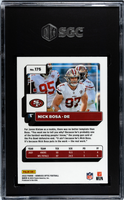 2022 Donruss Optic #175 Nick Bosa SGC 9