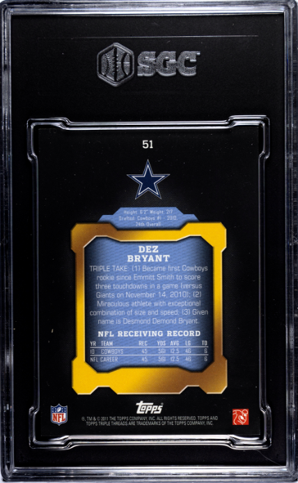 2011 Topps Triple Threads #51 Dez Bryant SGC 8.5