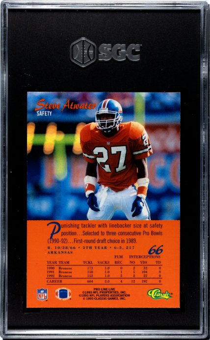 1993 Classic Pro Line Live #66 Steve Atwater SGC 8.5