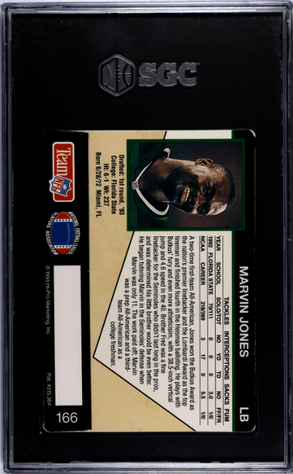 1993 Action Packed #166 Marvin Jones SGC 8