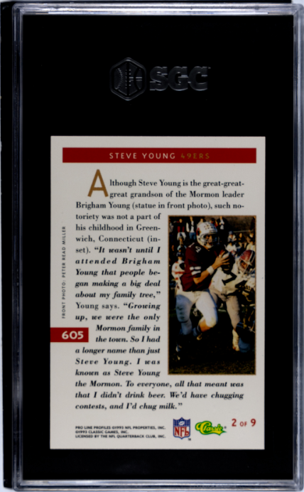 1993 Pro Line Profiles #605 Steve Young SGC 8.5