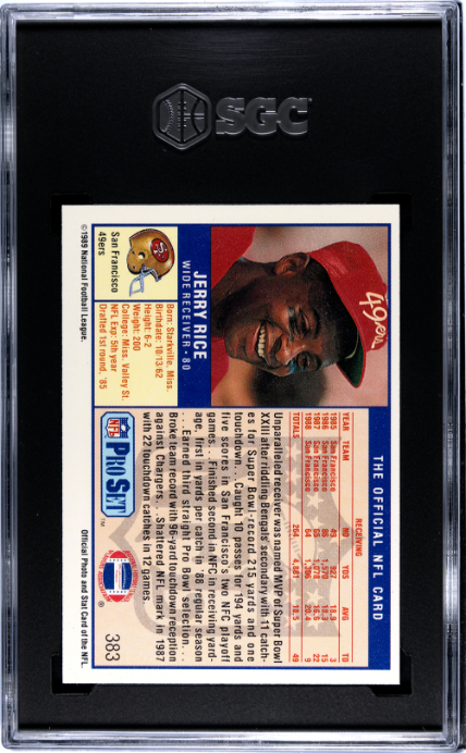 1989 Pro Set #383 Jerry Rice SGC 8