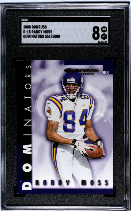 2000 Donruss #D-15 Randy Moss Dominators SGC 8