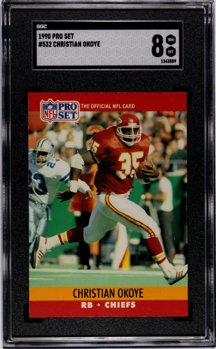 1990 Pro Set #532 Christian Okoye SGC 8
