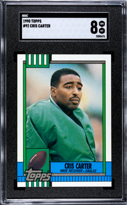 1990 Topps #92 Cris Carter SGC 8