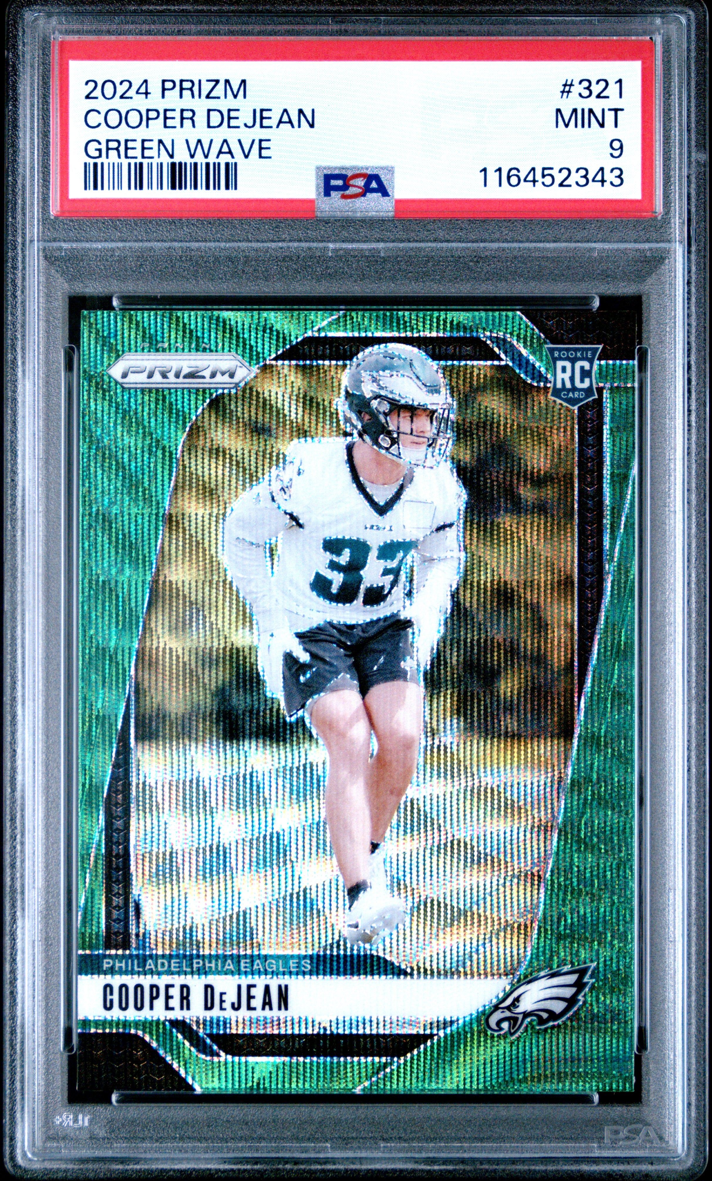 2024 Panini Prizm #321 Cooper Dejean Green Wave RC PSA 9