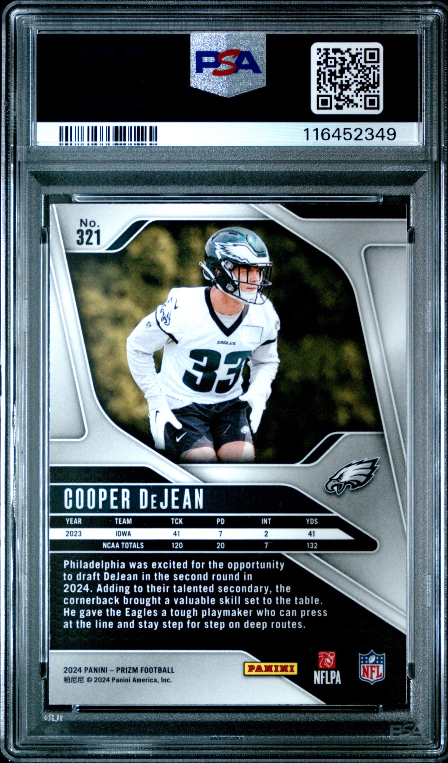2024 Panini Prizm #321 Cooper Dejean RC PSA 9