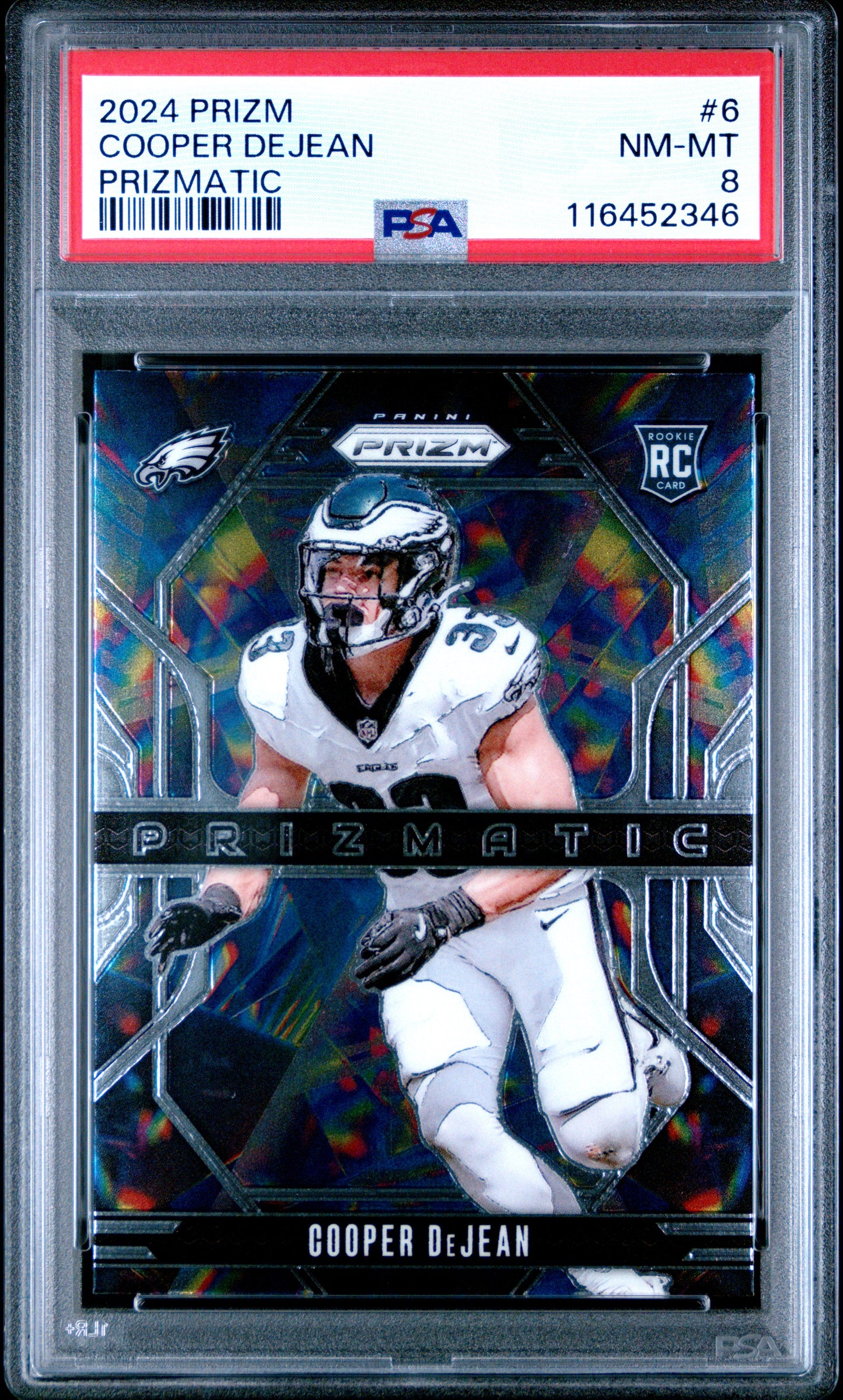 2024 Panini Prizm Prizmatic #6 Cooper Dejean RC PSA 8