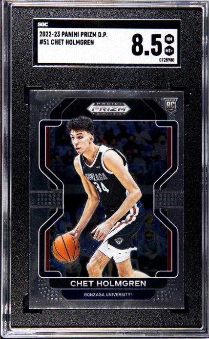 2022-23 Panini Prizm Draft Picks #51 Chet Holmgren RC SGC 8.5