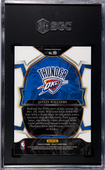 2022-23 Panini Select #99 Jaylin Williams Blue Retail RC SGC 9