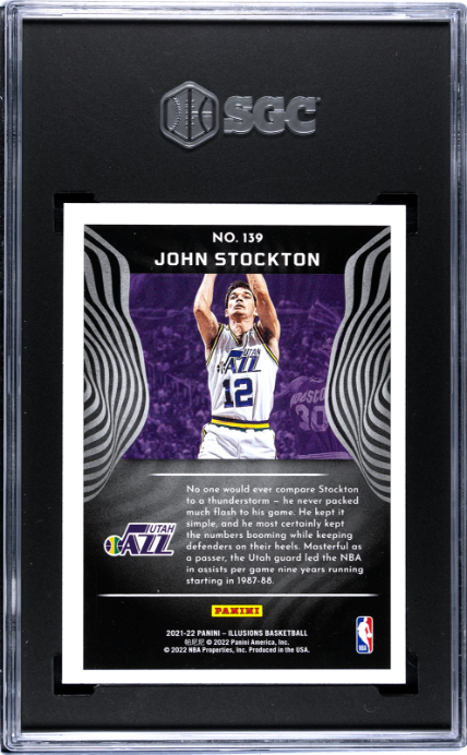 2021-22 Panini Illusions #139 John Stockton SGC 8.5