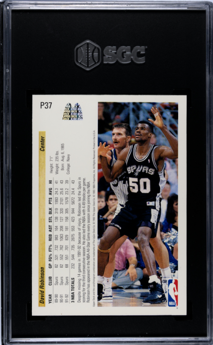 1992-93 Upper Deck McDonald's #P37 David Robinson SGC 9