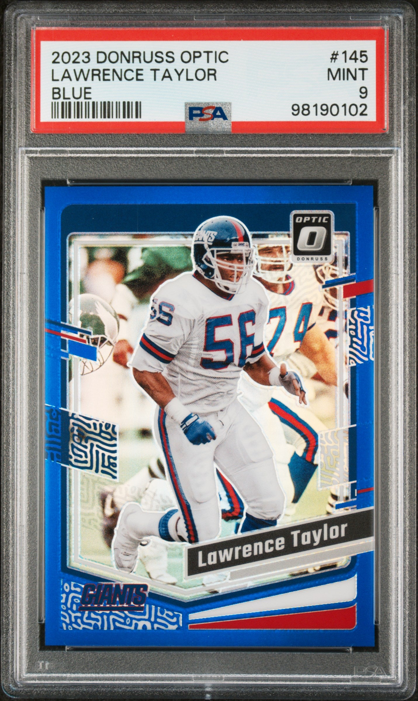2023 Panini Donruss Optic #145 Lawrence Taylor Blue PSA 9