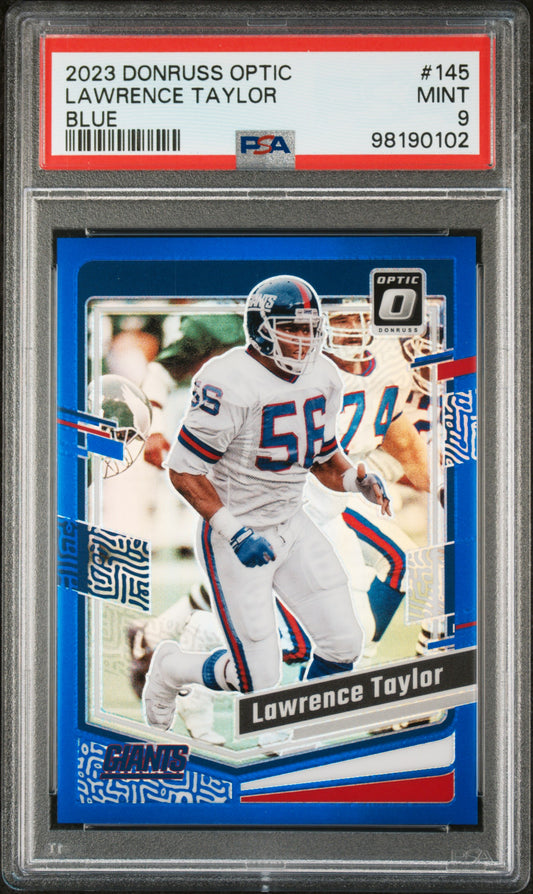 2023 Panini Donruss Optic #145 Lawrence Taylor Blue PSA 9
