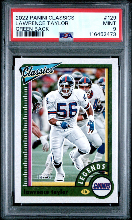 2022 Panini Classics #129 Lawrence Taylor Green Back PSA 9