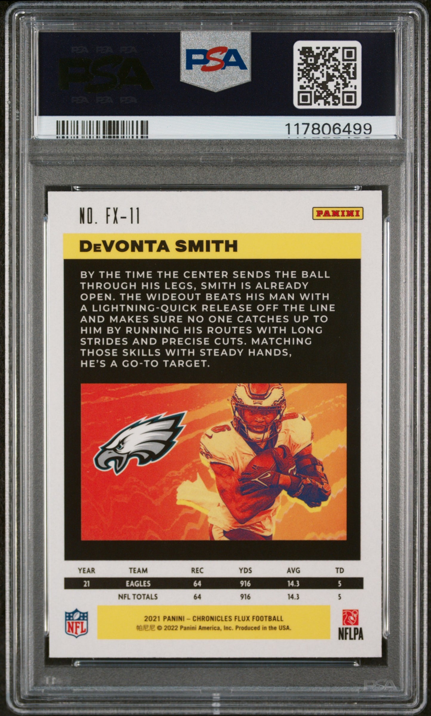 2021 Panini Chronicles Flux Rookies #FX11 Devonta Smith Flux RC PSA 10