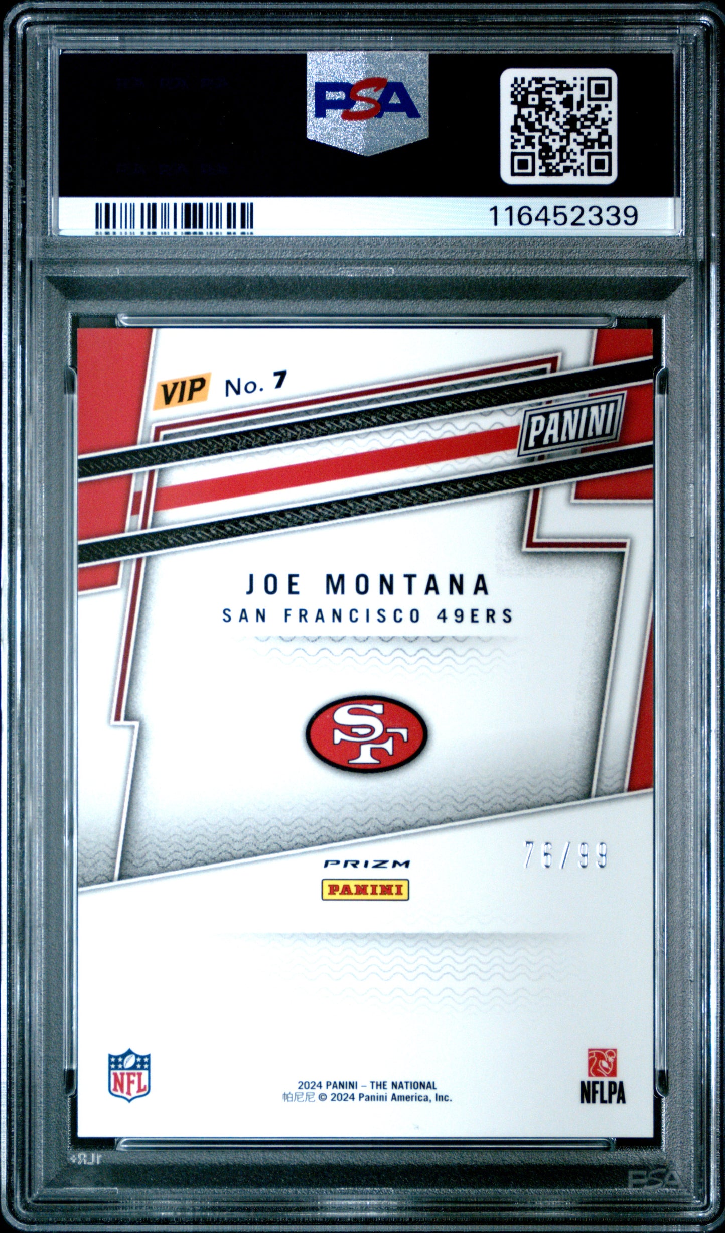 2024 Panini National Sports Collectors CON VIP Gold #7 Joe Montana Green Sparkle PSA 10