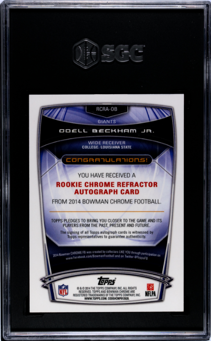 2014 Bowman Chrome #RCRA-OB Odell Beckham Jr. Blue Refractor RCA SGC 9-10