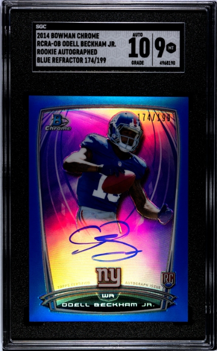 2014 Bowman Chrome #RCRA-OB Odell Beckham Jr. Blue Refractor RCA SGC 9-10