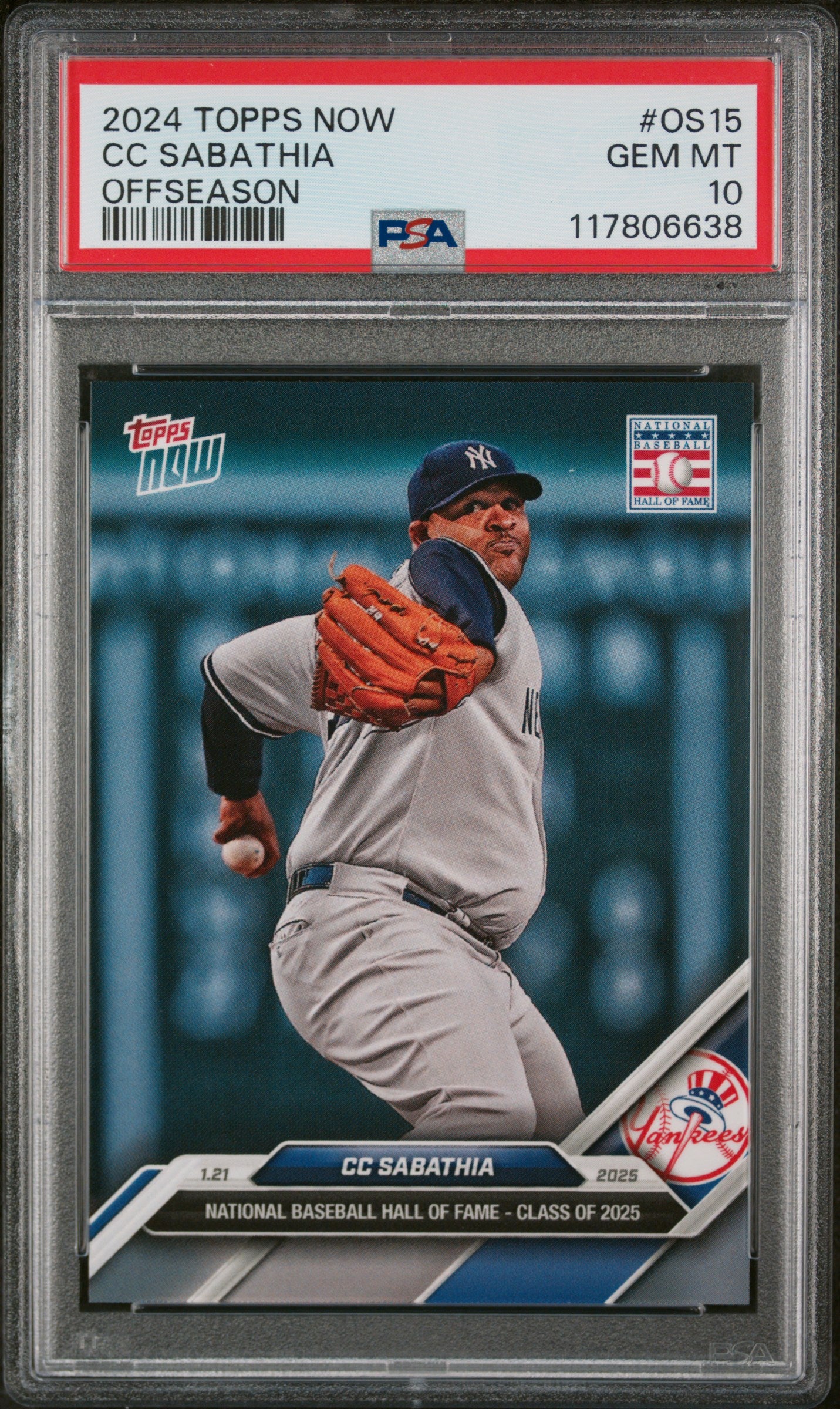 2024 Topps Now Offseason #OS15 Cc Sabathia PSA 10