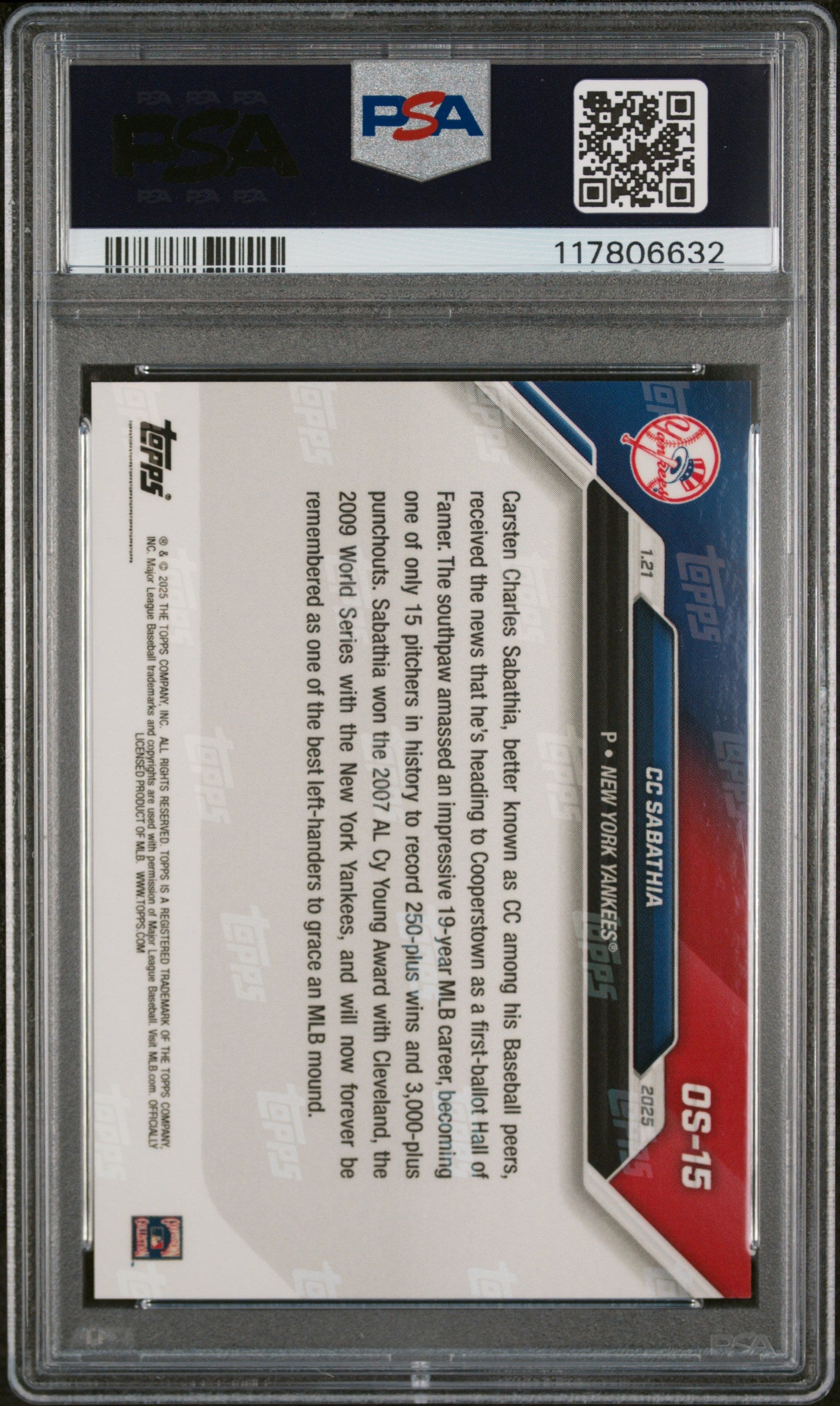 (2)2024 Topps Now Offseason #OS15 Cc Sabathia PSA 10