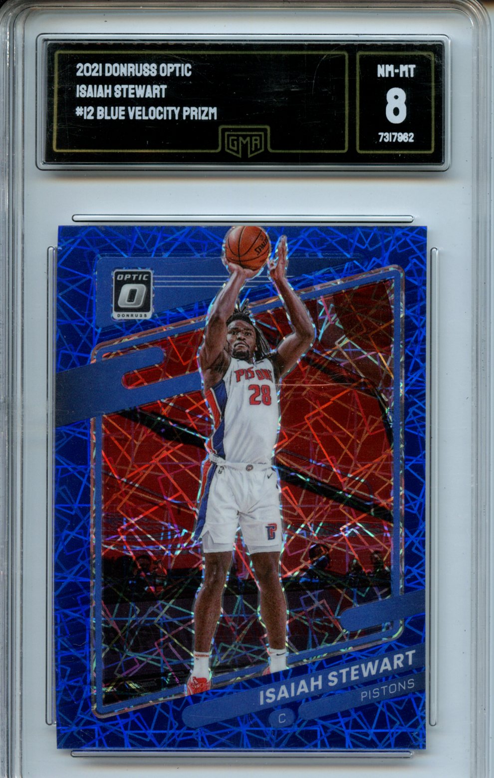 2021-22 Donruss Optic #12 Isaiah Stewart Blue Velocity GMA 8