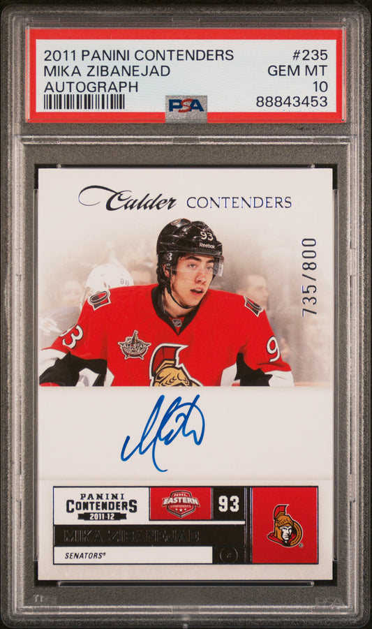 2011 Panini Contenders #235 Mika Zibanejad Autograph PSA 10