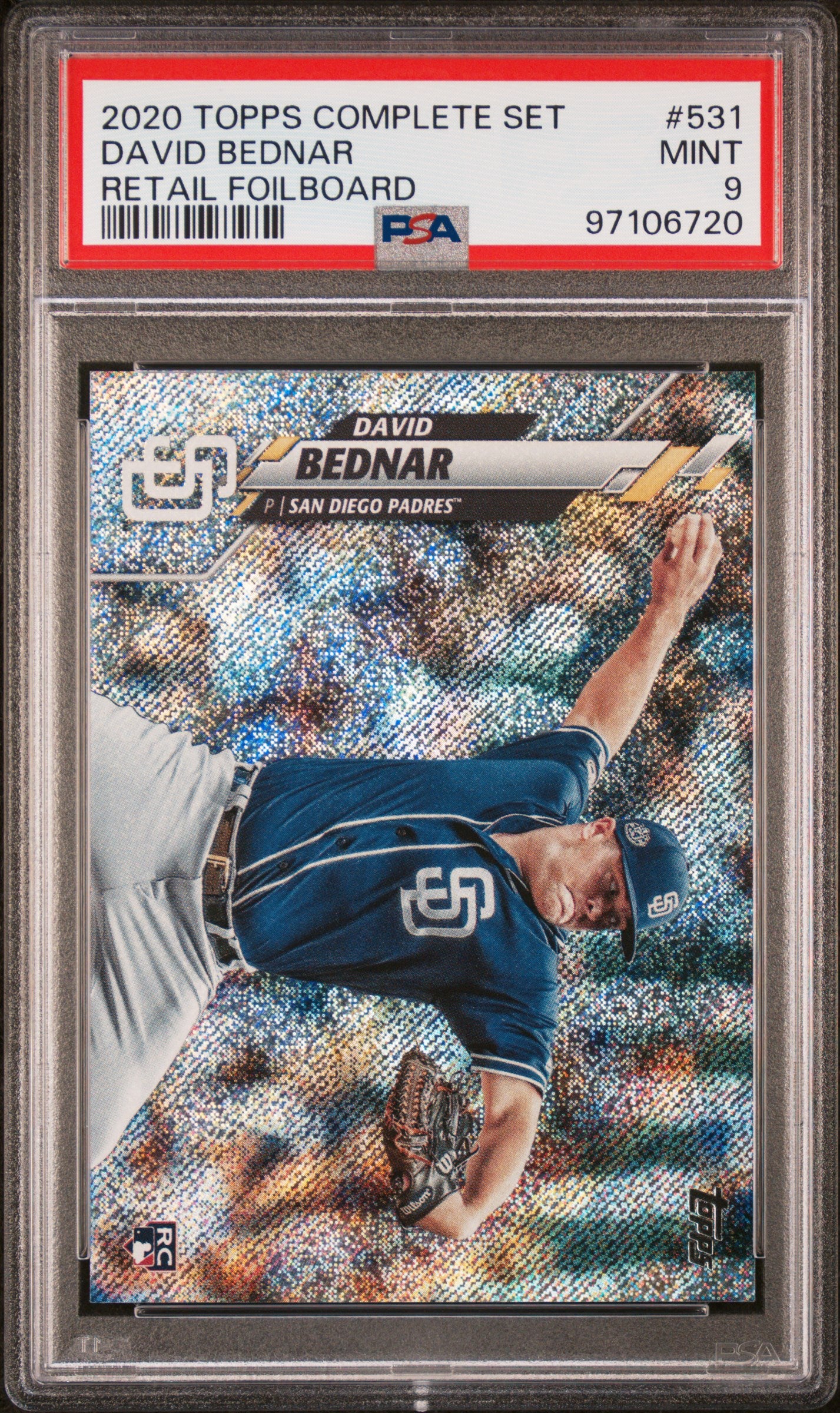 2020 Topps Complete Set #531 David Bednar Retail Foilboard RC PSA 9