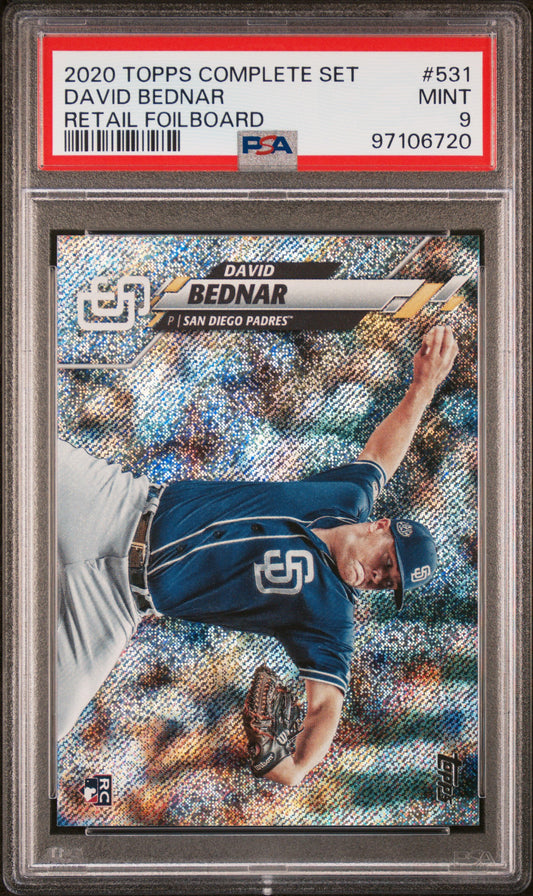 2020 Topps Complete Set #531 David Bednar Retail Foilboard RC PSA 9