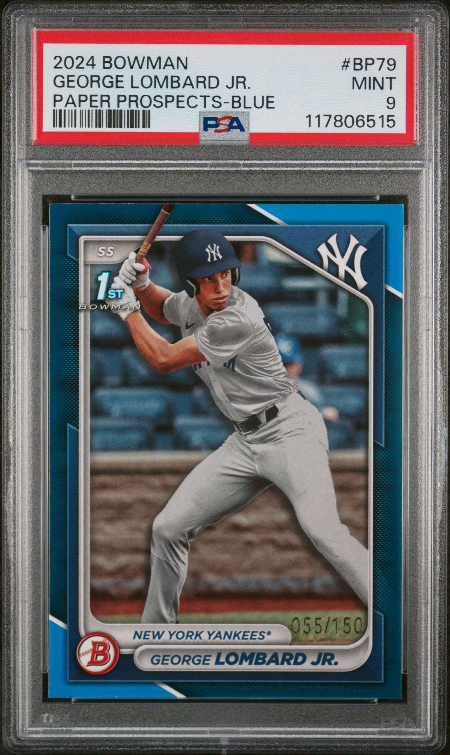 2024 Bowman Paper Prospects #BP79 George Lombard Jr. Blue PSA 9