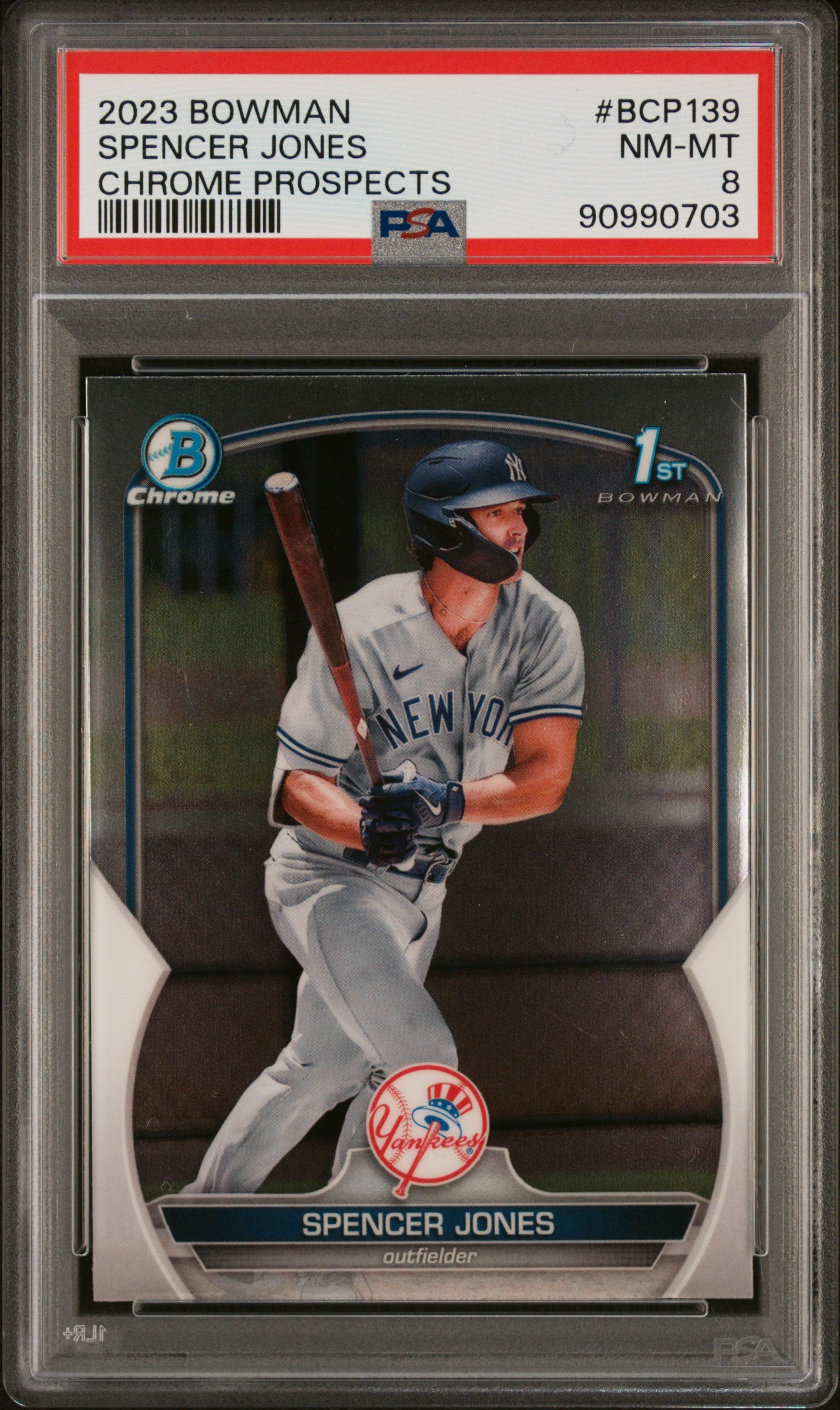 2023 Bowman Chrome Prospects #BCP139 Spencer Jones PSA 8