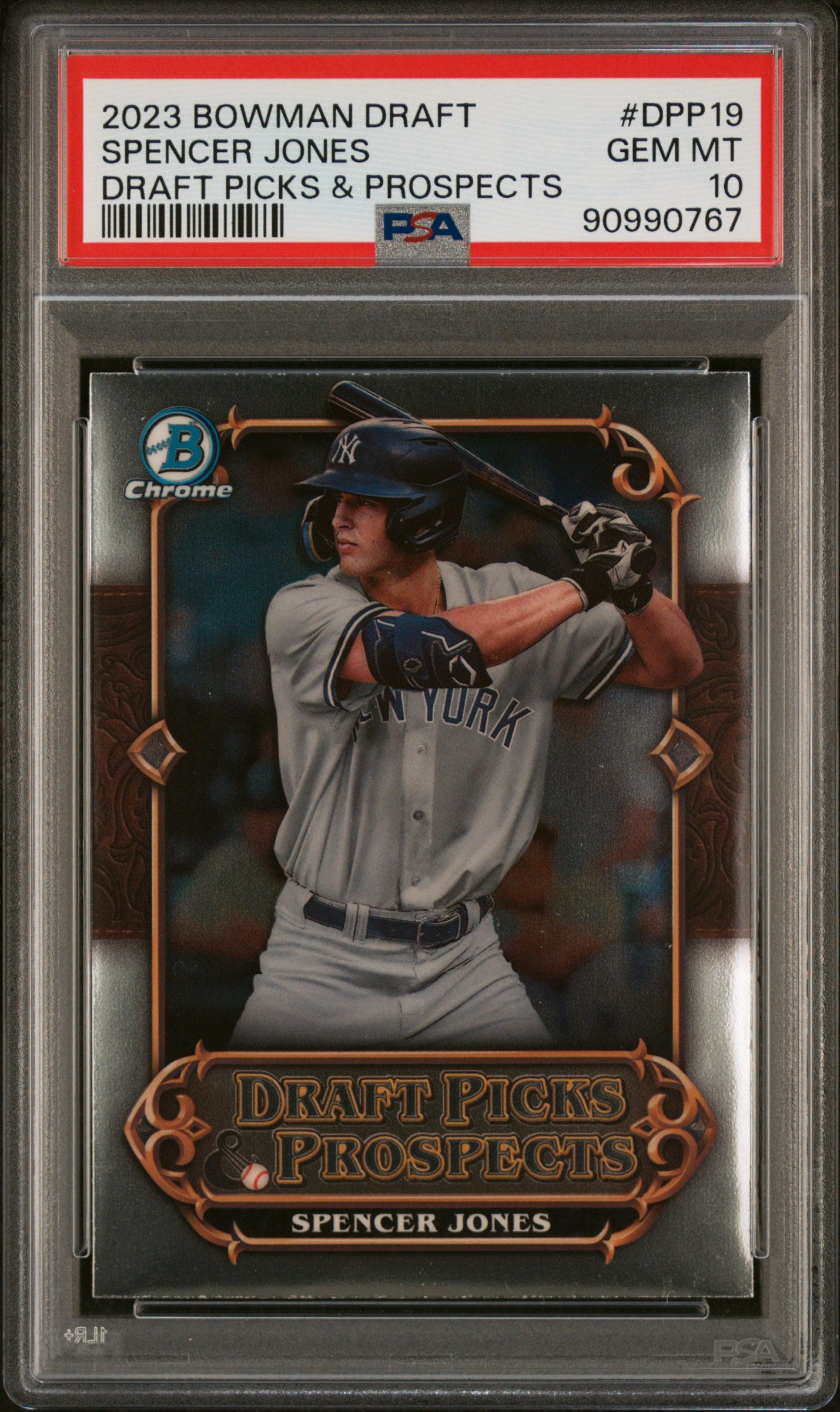 2023 Bowman Draft Draft Picks & Prospects #DPP19 Spencer Jones PSA 10