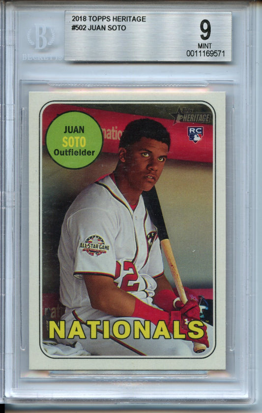 2018 Topps Heritage #502 Juan Soto RC BGS 9.0