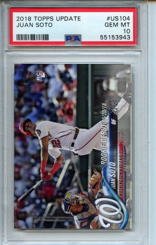 2018 Topps Update #US104 Juan Soto RC PSA 10
