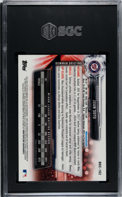 2017 Bowman Chrome Draft #BDC-162 Juan Soto SGC 10