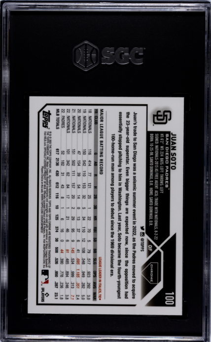 2023 Topps Chrome #100 Juan Soto Prism Refractor SGC 8.5