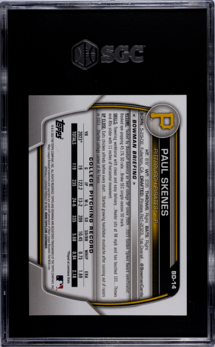 2023 Bowman Draft #BD-14 Paul Skenes SGC 10