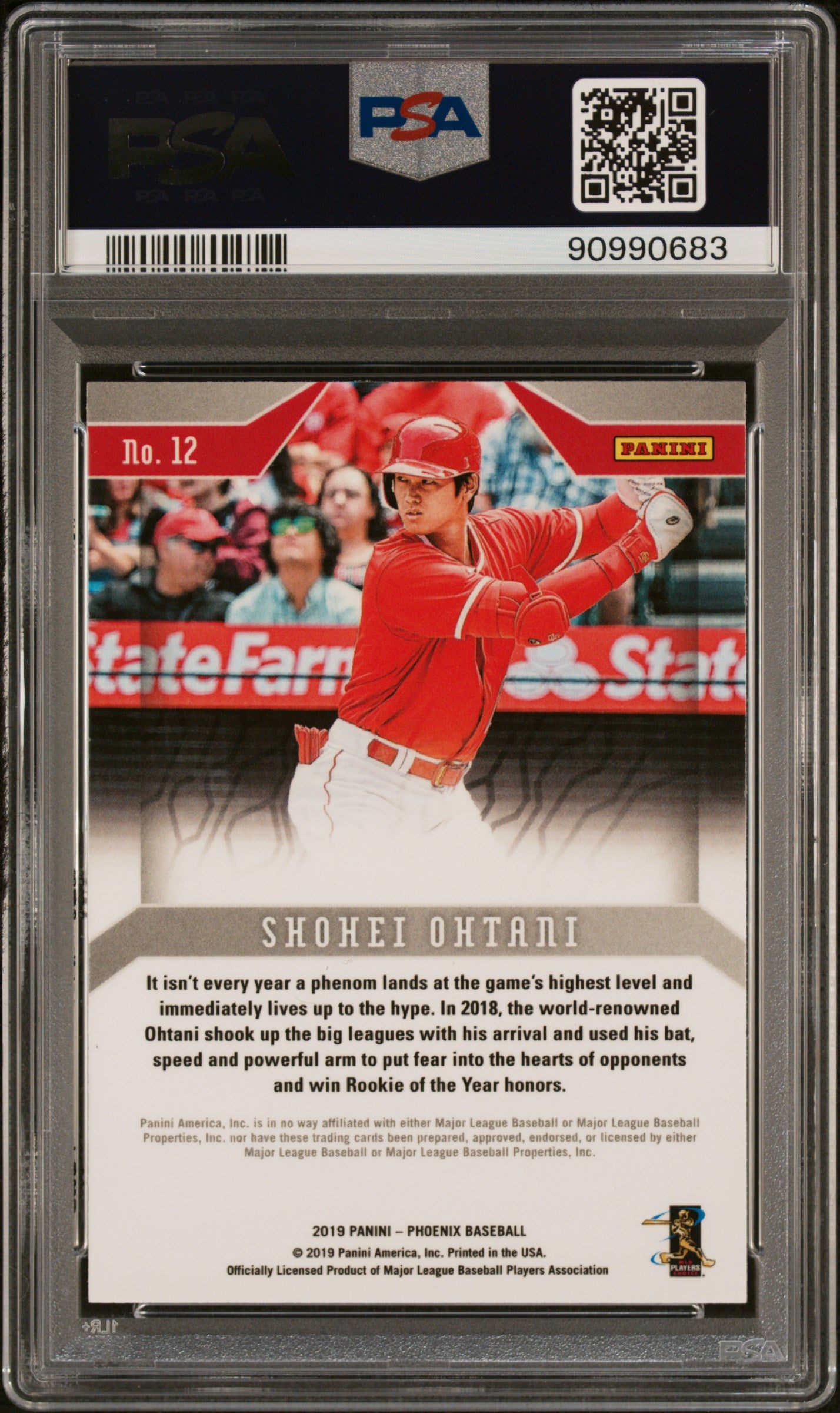 2019 Panini Chronicles Phoenix #12 Shohei Ohtani Phoenix PSA 9