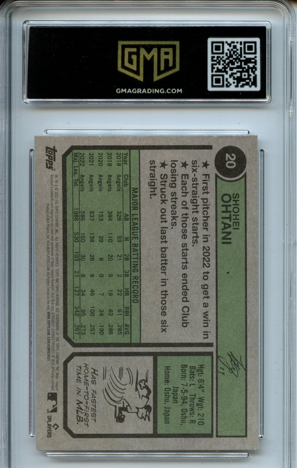 2023 Topps Heritage #20 Shohei Ohtani GMA 10