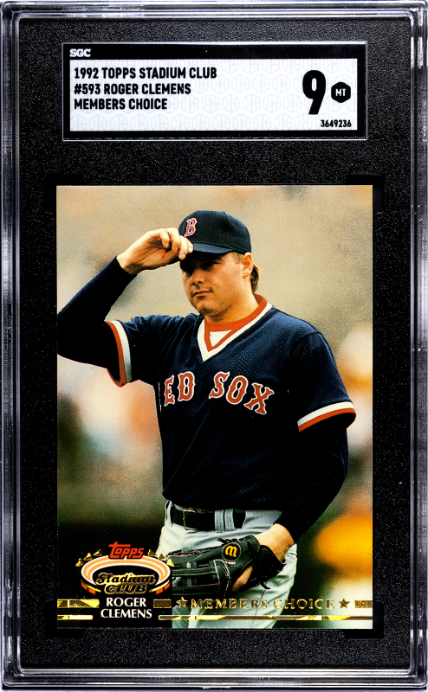 1992 Topps Stadium Club #593 Roger Clemens Members Choice SGC 9