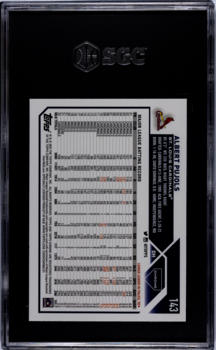 2023 Topps Chrome #143 Albert Pujols Prism Refractor SGC 9