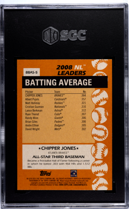 2023 Topps #88AS-5 Chipper Jones '88, A/S SGC 10