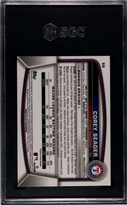 2023 Bowman Chrome #58 Corey Seager SGC 8.5