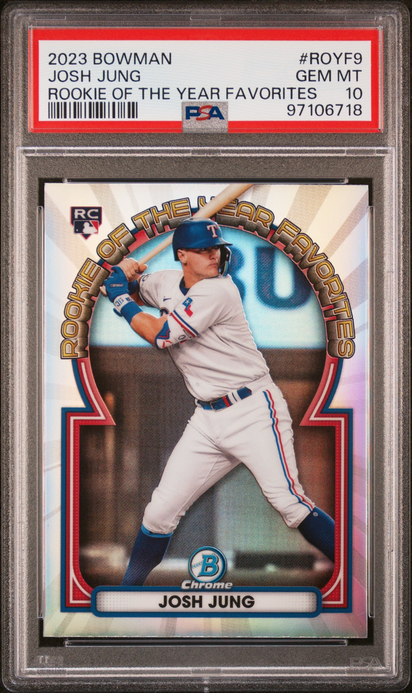 2023 Bowman Rookie Of The Year Favorites #ROYF9 Josh Jung RC PSA 10