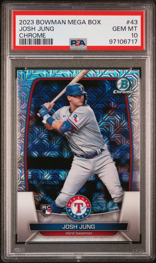 2023 Bowman Mega Box Chrome #43 Josh Jung Chrome RC PSA 10
