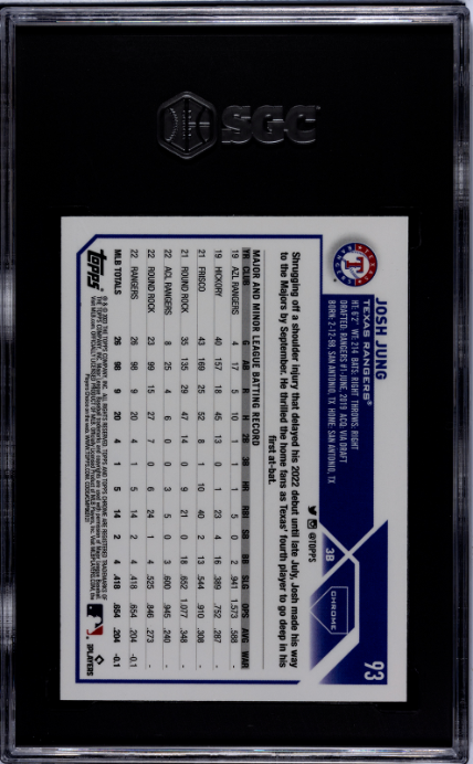 2023 Topps Chrome #93 Josh Jung RC SGC 10