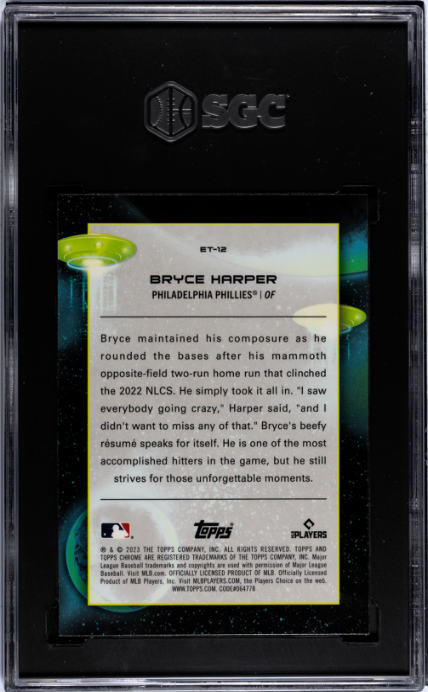2023 Topps Cosmic Chrome #ET-12 Bryce Harper ET Talent SGC 9.5