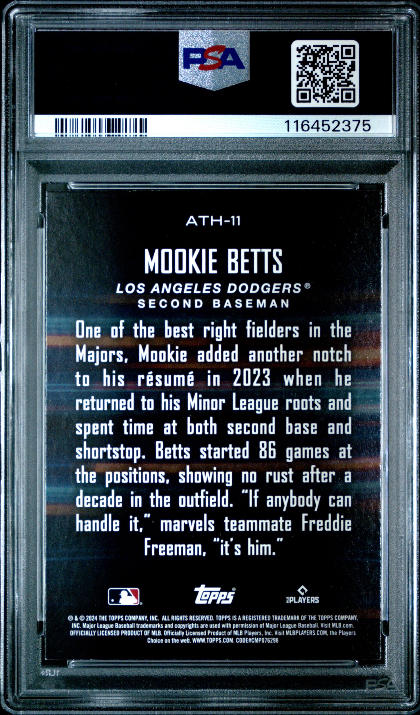 2024 Topps Around The Horn #ATH11 Mookie Betts PSA 8